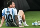 Lionel Messi bersama Timnas Argentina dalam pertandingan sepak bola