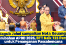 Wagub Johni sampaikan Nota Keuangan Perubahan APBD 2026, BTT Naik 725 Persen untuk Penanganan Pascabencana