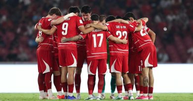 Timnas Indonesia merayakan kemenangan atas Bangladesh